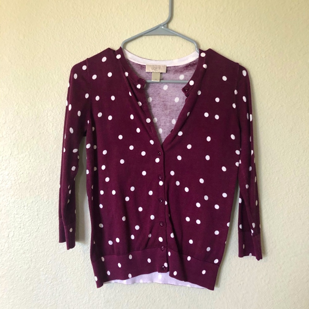 Loft Polka Dot Cardigan